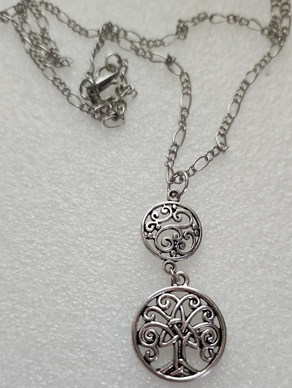 Hand Crafted Silver-Tone Celtic Tree of Life Pendant Necklace